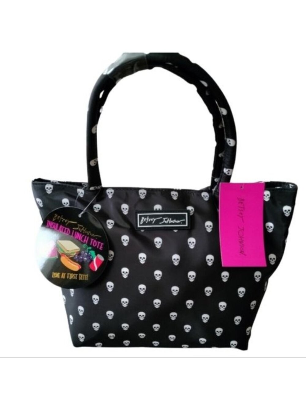 Betsey Johnson Skulls Insulated Lunch Bag Purse Satchel Tote Cooler